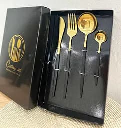 Набір столових приладів A-Plus Cutlery set Gold на 1 персону 4 предмети Золотий - мініатюра 5