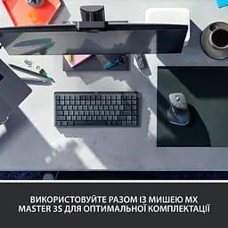 Клавіатура бездротова механічна Logitech MX Mechanical Mini Minimalist Graphite (920-010780) - мініатюра 6