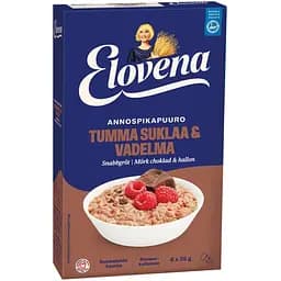 Уцінка. Каша швидкого приготування Elovena чорний шоколад та малина 210 г (35 г х 6 шт.)