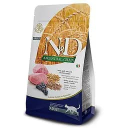 Низкозерновой сухой корм Farmina N&D, для взрослых кошек, ягненок с черникой, 1.5 кг