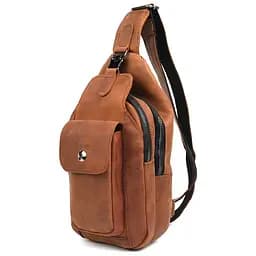 Модный рюкзак слинг на одну шлейку коньячный TARWA 17х7х33.5 см sum0028452