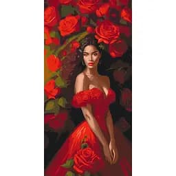 Картина за номерами Спокуса в червоному 10145-AC 40х80 см