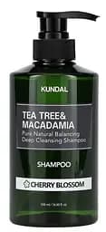 Шампунь балансирующий «Вишневый Цвет» 500 мл Kundal Tea Tree & Macadamia Deep Cleansing Shampoo Cherry Blossom