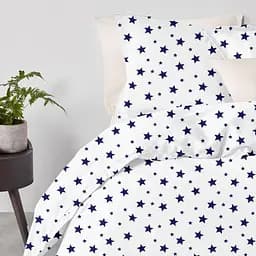 Комплект постільної білизни Cosas Big star CS2 Двоспальний синій (StarBigBlue_El160-Beige_180) - мініатюра 2