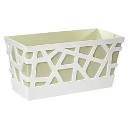 Вазон Idel Flowerbox, 40 см, фисташковый с белым (730041)