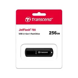 USB флеш накопичувач Transcend 256GB JetFlash 700 Black USB 3.1 (TS256GJF700) - мініатюра 4