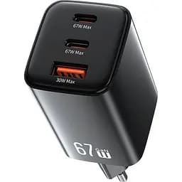 Мережевий зарядний пристрій Usams CC265 GaN 67W Black [164539] - мініатюра 3