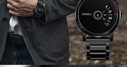 Чоловічий годинник Skmei 1260 оригінальні silver black - мініатюра 6