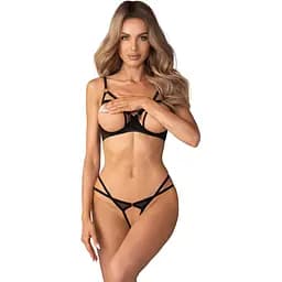 Комплект Obsessive Euridia otwarty XS/S (черный)