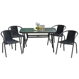 Комплект садових меблів 4Points Siena-4 з прямокутним столом 120x70x70 см - мініатюра 1