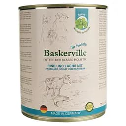 Влажный корм для собак Baskerville Holistic Kalb und Lachs Лосось и говядина с пастернаком, шпинатом и зеленью 800 г