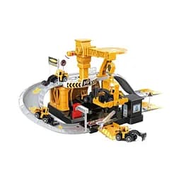 Трек TN 1288 B 40 элементов, механический подъемник, 3 металлопластиковых машинки, вертолет, длина 52 см