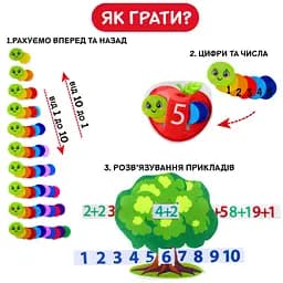 Розвиваюча гра для дітей "Фруктова математика" ME5032-15, 2в1 фетрові деталі - мініатюра 4