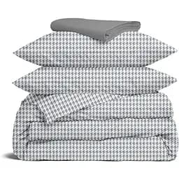 Комплект постільної білизни Cosas Houndstooth CS2 Євро сірий (TweedGreyWhite_El160-53Graphite_200)