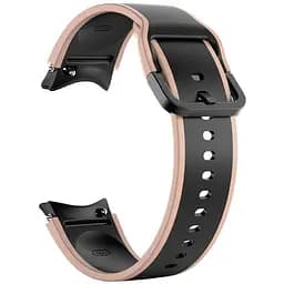 Ремінець для Samsung Galaxy Watch 5 40mm - чорно-бежевий ширина кріплення 20мм силікон розмір L Watchbands Double Line (W11-9WB66259531)