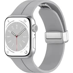 Ремінець DK CDK для Apple Watch 41mm (Series 7 / 8 / 9) Silicone Sport Magnetic (017247) (grey / silver)