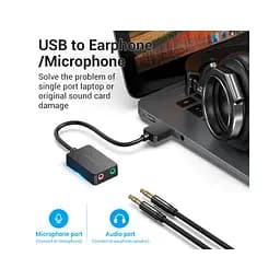 Звукова плата VENTION Audio USB 2х3,5 мм jack 0.15m (CDYB0) - мініатюра 3