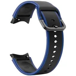 Ремінець для Samsung Galaxy Watch 5 40mm - чорно-синій ширина кріплення 20мм силікон розмір L Watchbands Double Line (W12-1WB66259531)