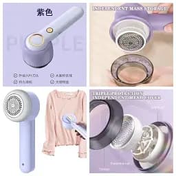 Машинка для видалення катишків Hair Ball Trimmer бездротова, USB зарядка, 6 лез - мініатюра 5