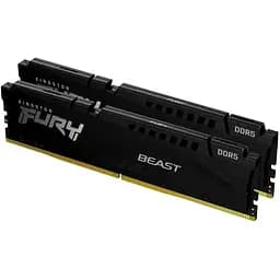 Модуль пам'яті для комп'ютера DDR5 64GB (2x32GB) 5200 MHz Beast Black Kingston Fury (ex.HyperX) (KF552C40BB2K2-64)