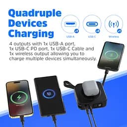 УМБ Energizer Magnetic Wireless 10000mAh 20W PD,AC зарядка,QI-15W, built-in USB-C,USB-А,USB-C In/Out - мініатюра 8