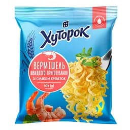 Вермишель быстрого приготовления Хуторок со вкусом креветок 60 г