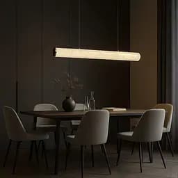 Підвісна видовжена люстра з ефектом мармуру у корпусі 100 см | Арт. MJ362L-1000 | Line F