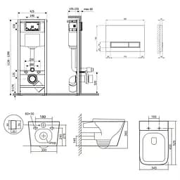 Набір Q-tap Nest 4 в 1 підвісний унітаз Tern Ultra Quiet 525x345x360 + комплект інсталяції QT17332303AW47511 - мініатюра 8