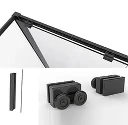Душова кабіна Dusel DSL194B Black Matt 900x900x1900, Чорний матовий, Універсальна, прозрачний, Чорний матовий, 90x90 - мініатюра 3