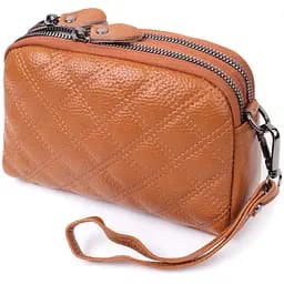 Женская сумка Vintage прошита ромбами на лицевой стороне из натуральной кожи 19.5х12.5х7 см sum0027021