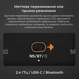Бездротовий геймпад Ajazz GP100 RGB чорний (GP100-B) - мініатюра 12