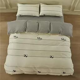 Комплект постільної білизни Ardesto Gloria Панди двоспальний бежевий (ART2022PW)