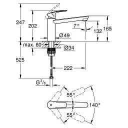 Змішувач для мийки Grohe EuroSmart одноважільний Хром 30412 - мініатюра 4