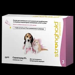Краплі Стронгхолд 6% для кошенят та цуценят від бліх та кліщів 3 піпетки х 0.25 мл (10008306)
