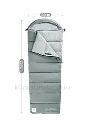 Спальник Naturehike M300 (NH20MSD02) +6°C - з капюшоном - лівий - сірий - мініатюра 2