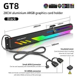 Підставка для відеокарти Coolmoon GT8 ARGB White (GT8-White) - мініатюра 4