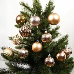 Ялинкові кулі та прикраси House of Seasons пластикові 6/7 см 60 шт. персикові (8720967923830) - мініатюра 2