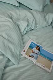 Підковдра Moon&Star Satin Stripe Stripe Mint Полуторна Євро 160x220 см - мініатюра 4