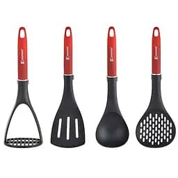 Набір кухонних інструментів Bergner Classique червоний з чорним (BG-41390-RD)