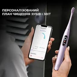 Розумна зубна електрощітка Oclean X Pro Digital Electric Toothbrush Purple (6970810553475) - мініатюра 4