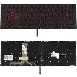 Клавіатура для ноутбука LENOVO (Legion: Y520-15) rus, black, без фрейма, підсвічування клавіш(оригінал RED) - мініатюра 2