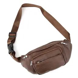 Містка шкіряна сумка на пояс коричнева Tiding Bag M56-2030C - мініатюра 8