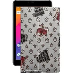 Чохол StatusCASE з екошкіри для планшету Prestigio Grace 5778 Луі-Вітон-білий