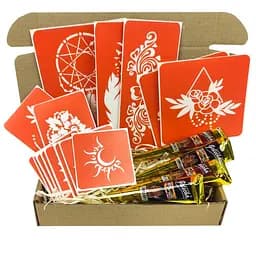 Набір кольорової хни з трафаретами для біо-тату №6 Fresh Tattoo color-henna-set-06 - мініатюра 2