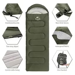 Спальник Naturehike Y150L (NH21MSD08) +11°C - лівий - темно-зелений - мініатюра 4