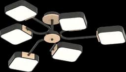 Потолочный светильник XI3348-6 Черный + Дерево