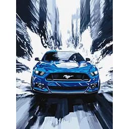 Картина за номерами "Синій мустанг" ©art_selena_ua Ідейка KHO5159, 30х40 см