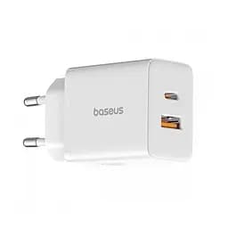 Зарядний пристрій Baseus 30W Cube Fast Charger 2 виходи C + U білий (P10111404213-00)