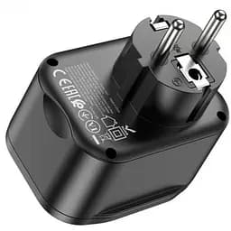 Мережевий фільтр HOCO NS3 на 1 розетку + 2 USB + USB-C, 20W, 220В, Black - мініатюра 3