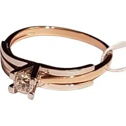 Золотое кольцо Столичная Ювелирная Фабрика с фианитом. 140626 18